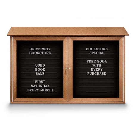United Visual Products Indoor Enclosed Combo Board, 48"x36", Bronze Frame/Black Porc & Cork UVCB4836BZ-BLKPORC-CORK